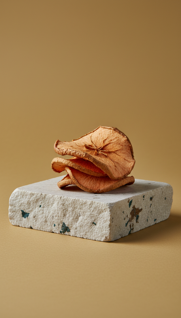 Dried Himalayan apple slices, sun-cured